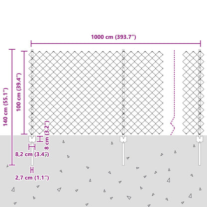 Kettinglink Hek Met 10 U Palen Groen 1X10 M Staal