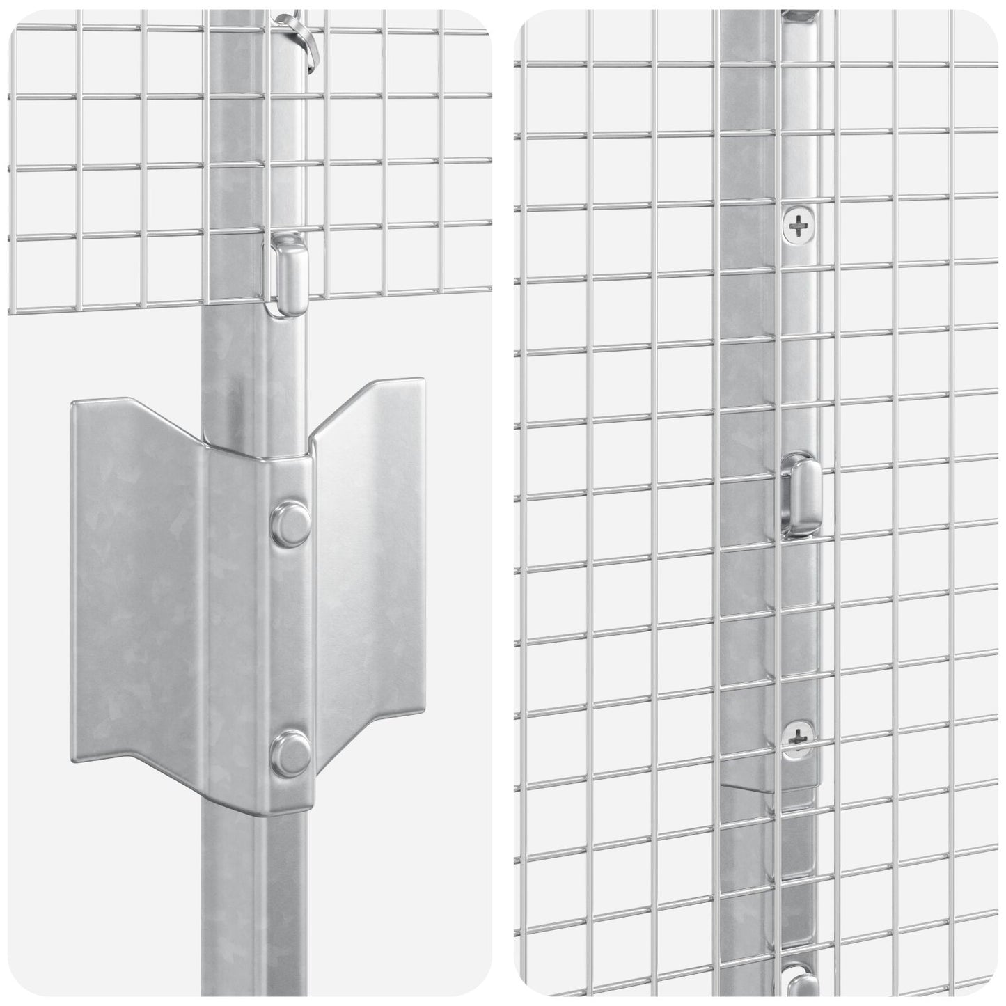 Gelaste Draadhek Met 10 U-Posts Zilver 1.4X10 M Staal