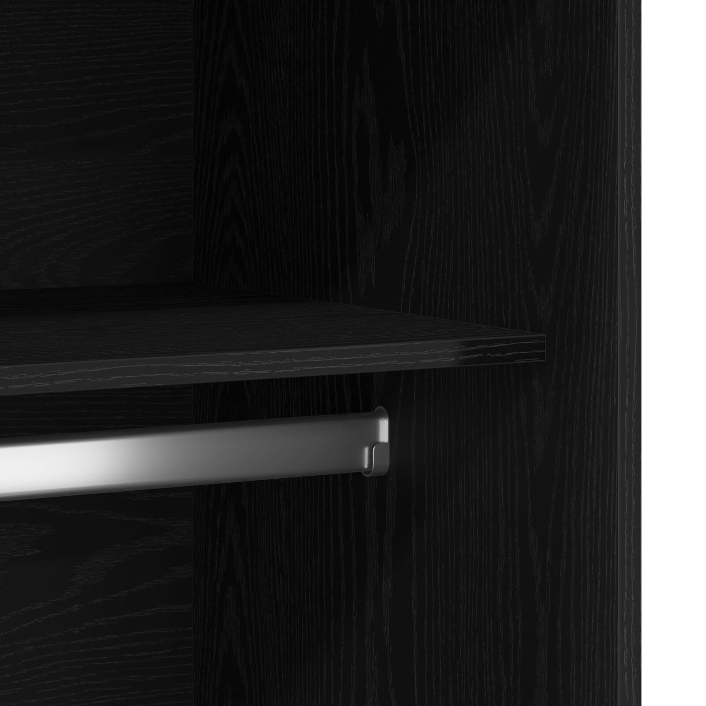 Kledingkast Zwart Eiken 100X50X200 Cm Gemonteerd Hout