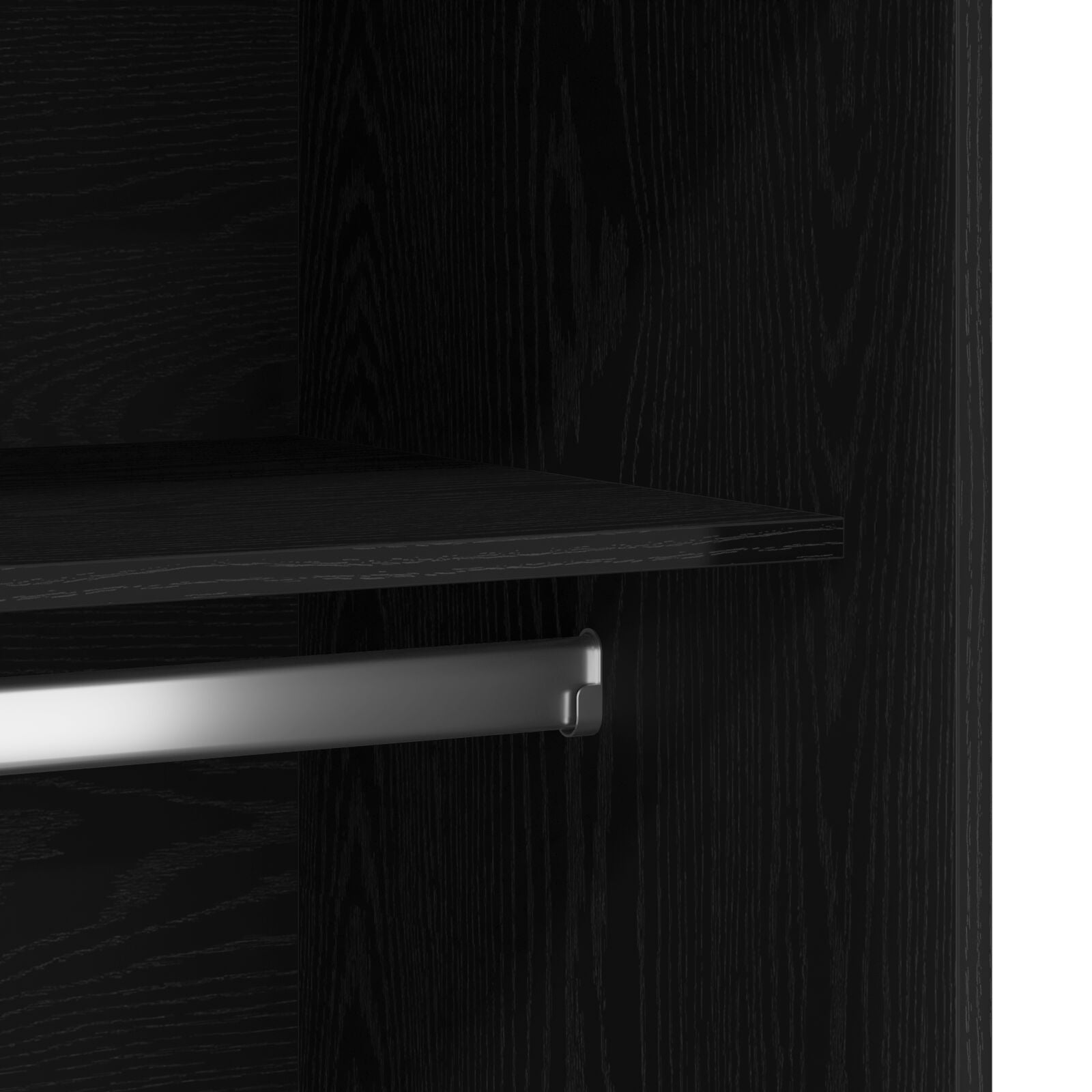 Kledingkast Zwart Eiken 100X50X200 Cm Gemonteerd Hout