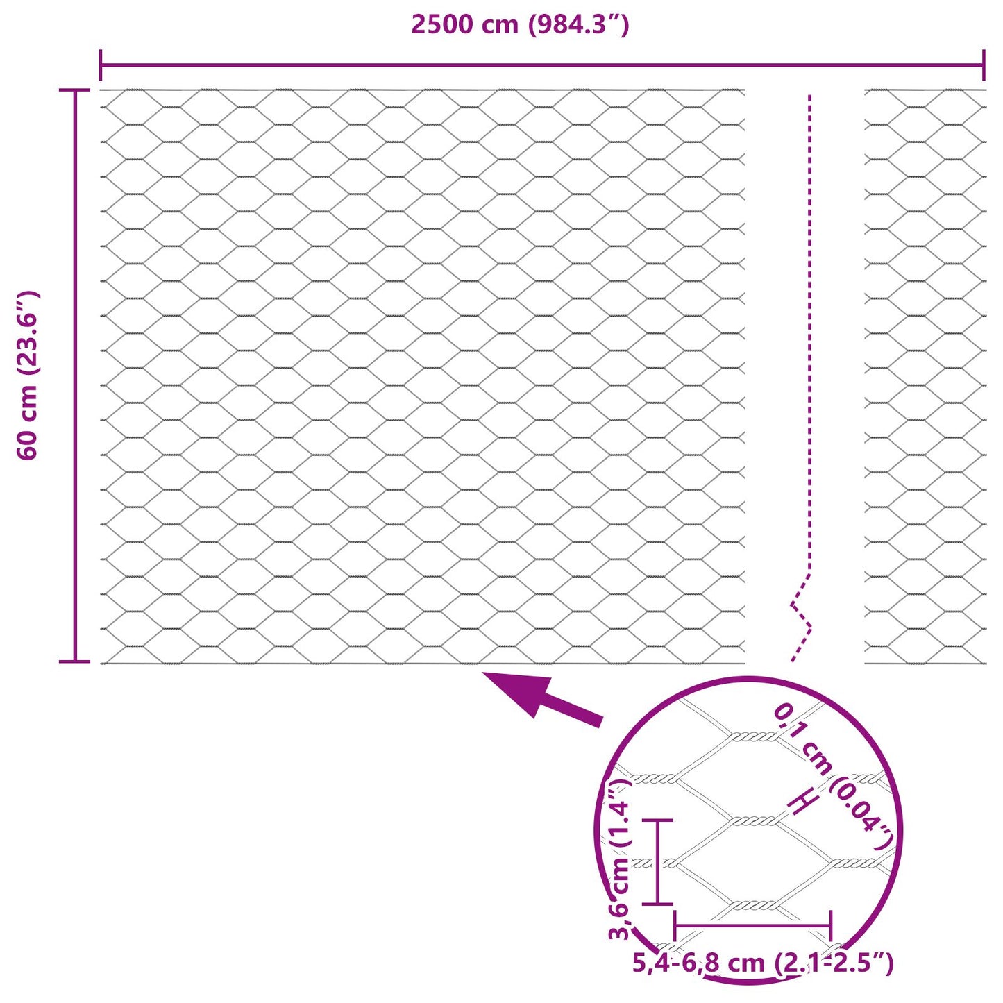 Hekpalen 11 Stuks U-Kanaal Grijs 60 Cm Staal,  Zeshoek Hek Grijs 0,6X25 M Staal