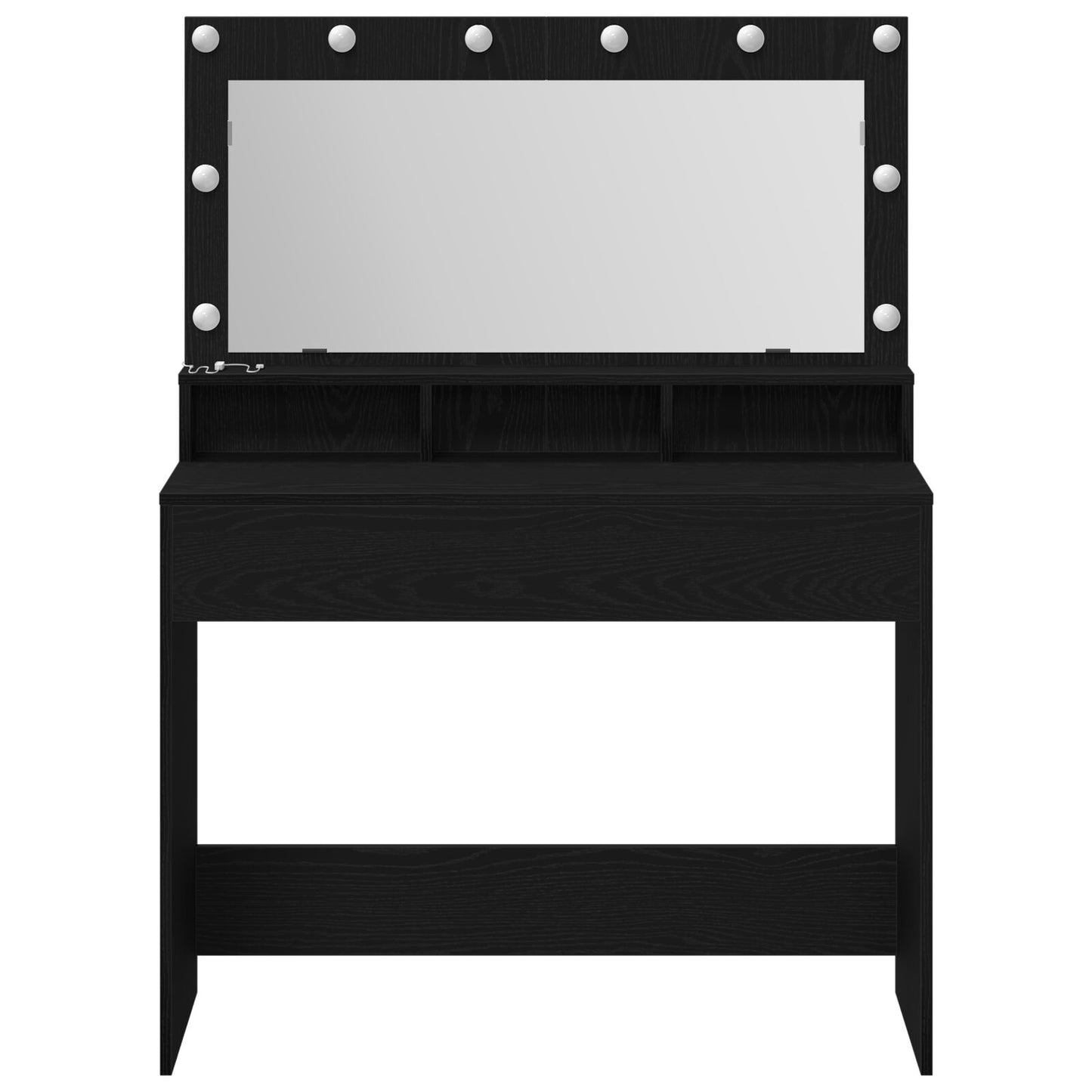 Make-Uptafel Met Led Verlichting Zwart eiken 100 x 41 x 135 cm