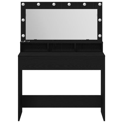 Make-Uptafel Met Led Verlichting Zwart eiken 100 x 41 x 135 cm