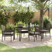 Eettafelset tuin poly rattan 4 personen bruin