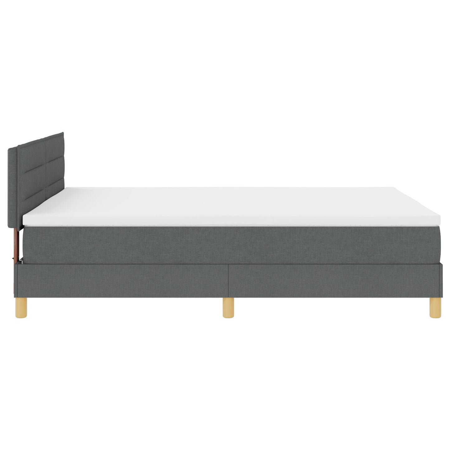 Boxspring Bed Met Matras Stof Donkergrijs 160 x 200 cm Lijnen ontwerp