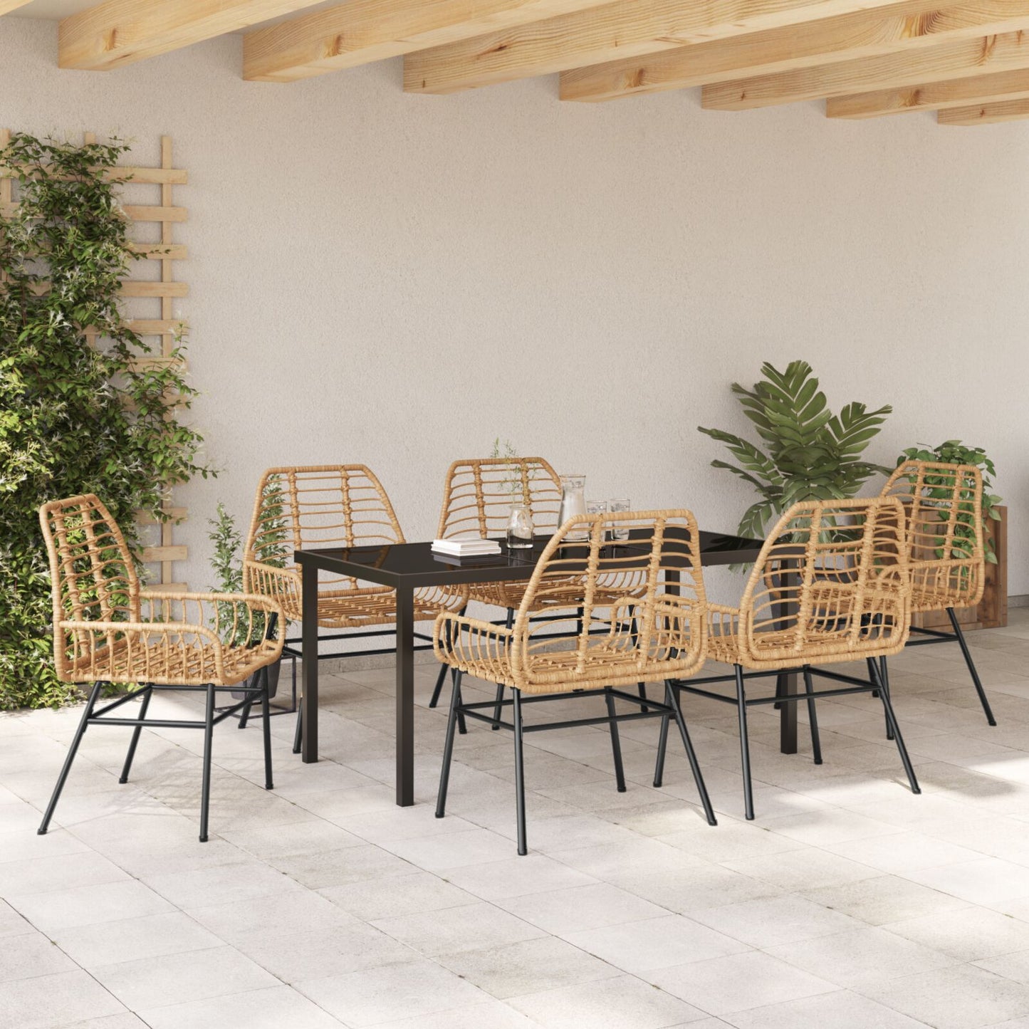 7-Delige Tuinset Bruin Poly Rattan