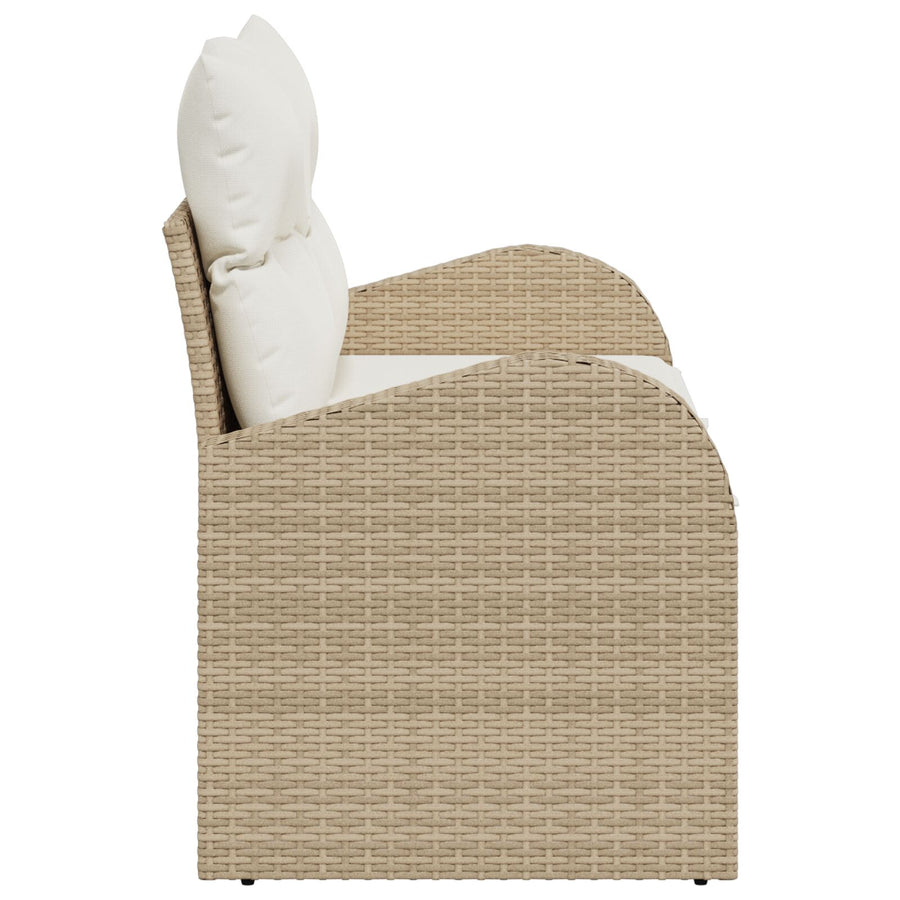 2-Persoons Tuin Sofa Met Kussens Poly Rattan Beige en crème zonder opbergruimte