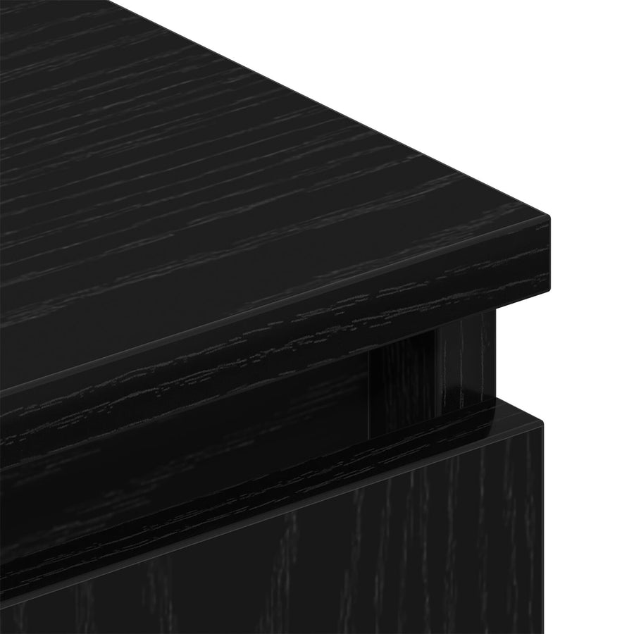 Tv Meubel Met Houten Poot 102X35X50 Cm Zwart eiken