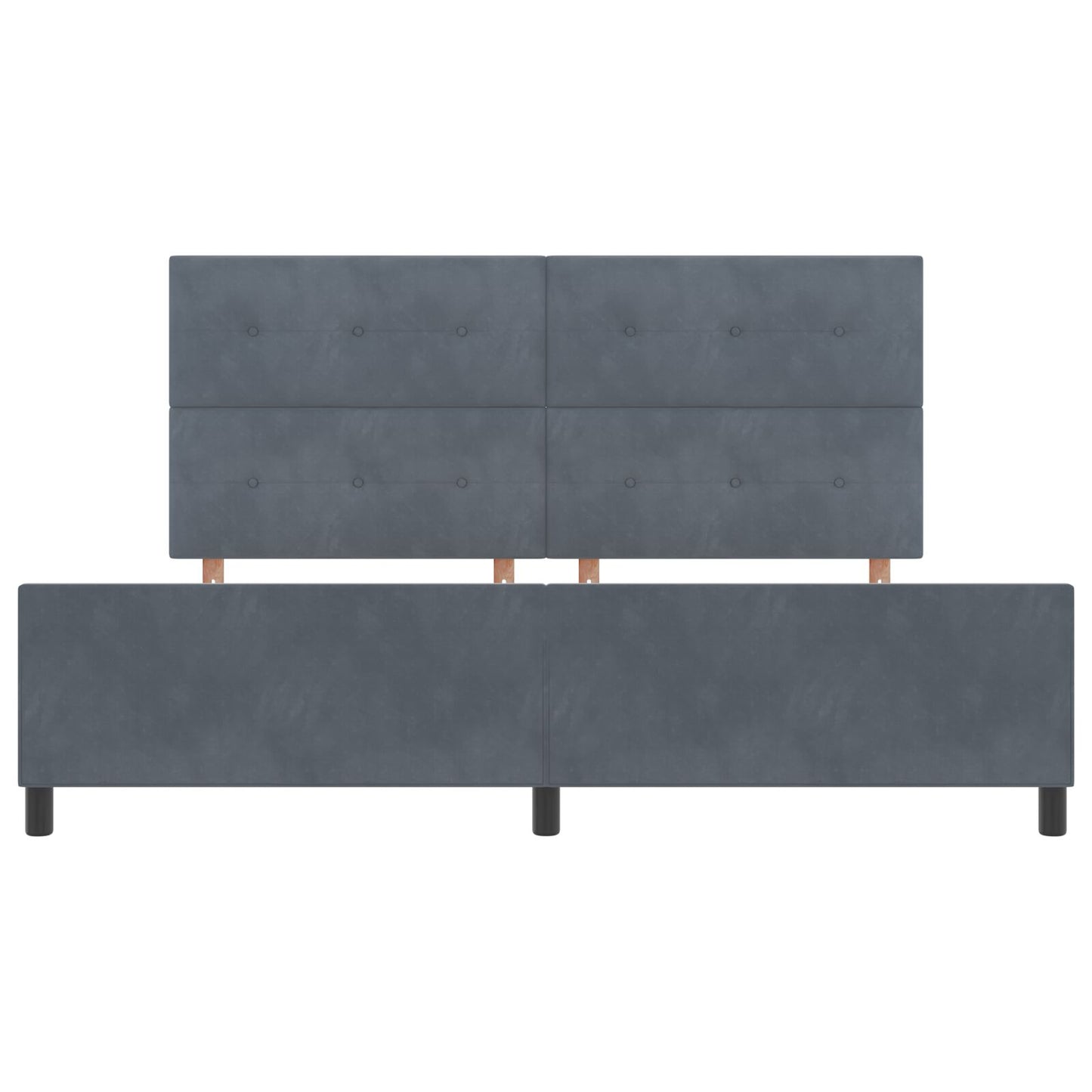 Bed Frame Donkergrijs 200X200 Cm Velvet Crème