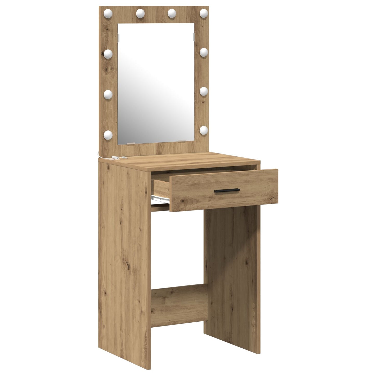 Kaptafel Met Led Verlichting Massief eikenhout 50 x 41 x 135 cm