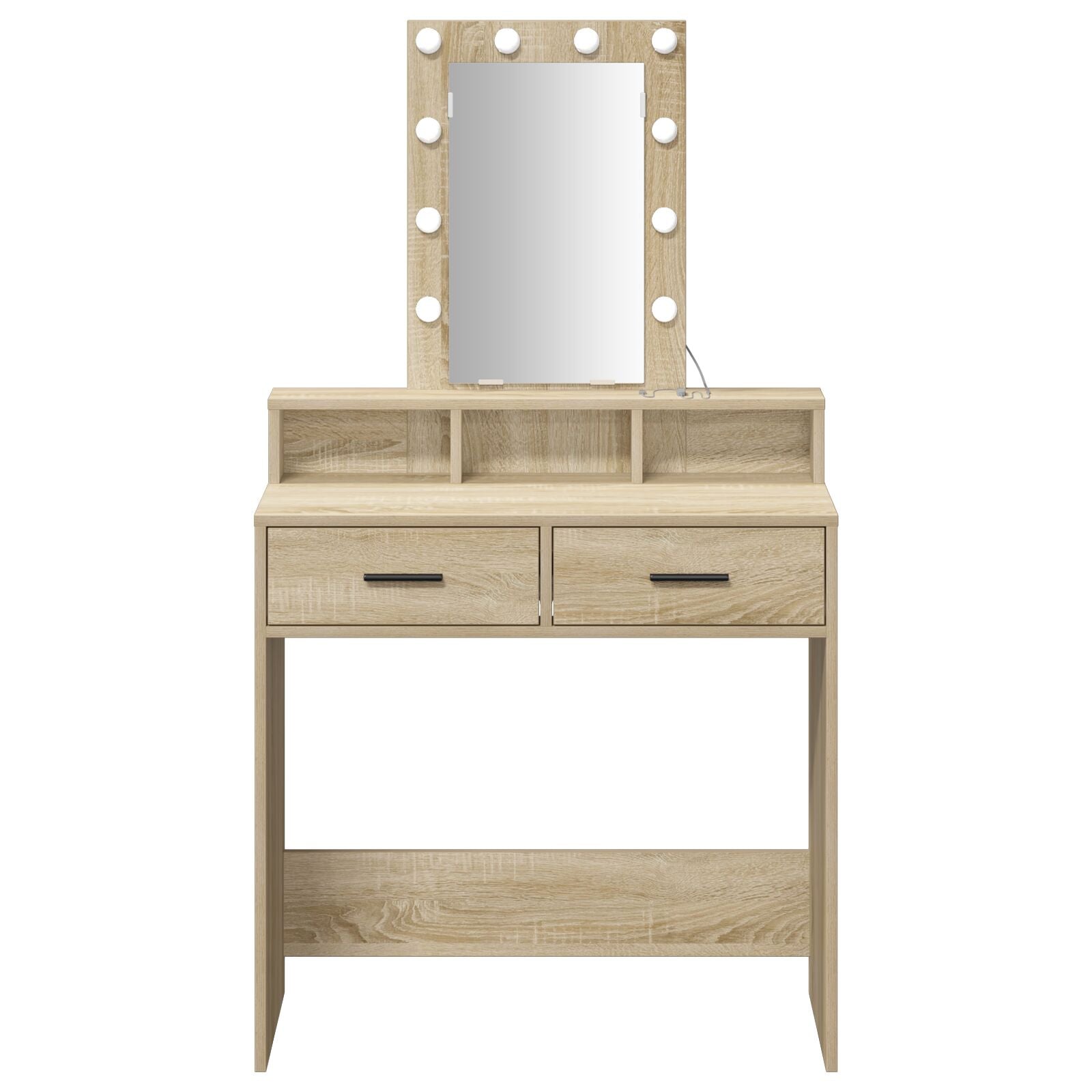 Make-Up Tafel Met Led Verlichting Sonoma eiken 79 x 41 x 140 cm