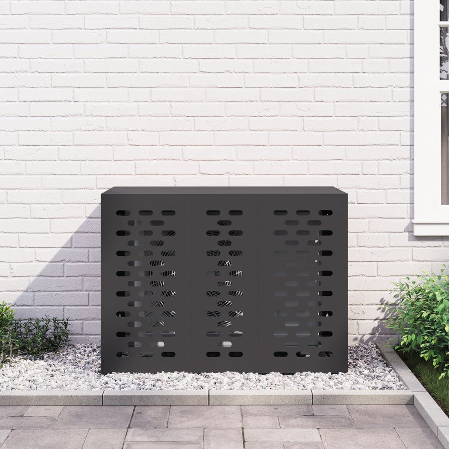 Airconditioner Cover Staal Zwart 110 x 50 x 80 cm