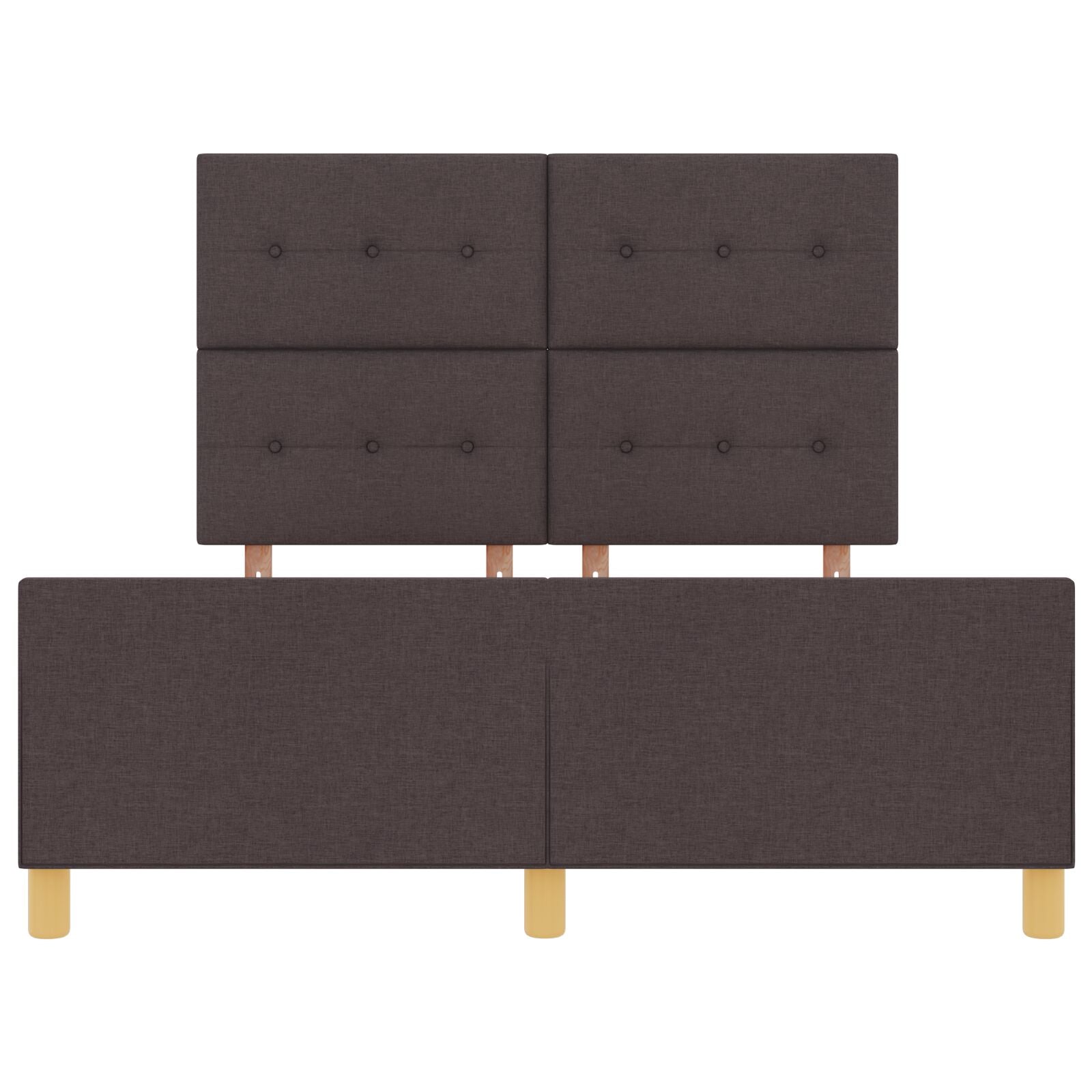 Bedbank Donkerbruin 160X200 Cm Stof Crème