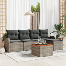 6-Delige Tuin Sofa Set Met Kussens Grijs Poly Rattan Acacia