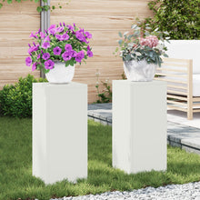 Buiten Plantstands Set Van 2 In , 24X24X55 Cm, Staal Wit 2x (55 cm)