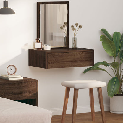 Wandkaptafel 60 x 40 x 70 cm Bruin eiken zonder LED