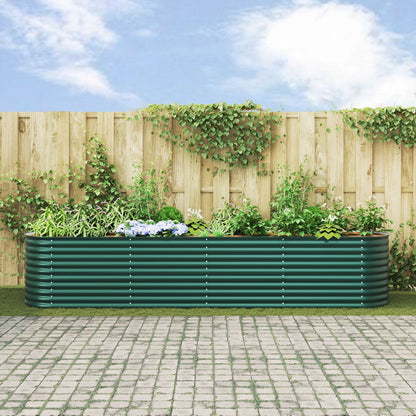 Tuin Verhoogd Bed Gegalvaniseerd Staal 400 x 80 x 81 cm Groen