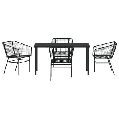 Set Van 3 Zwart Pe Rattan, Gepoedercoat Staal