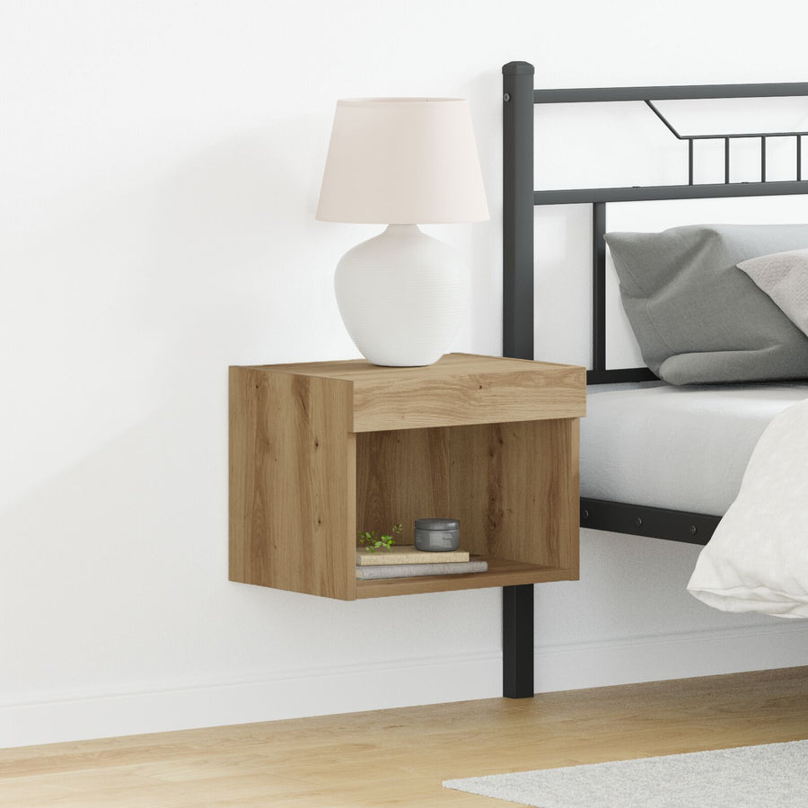 Wandkast Met Led-Verlichting Artisan Eiken 40X30X30 Cm