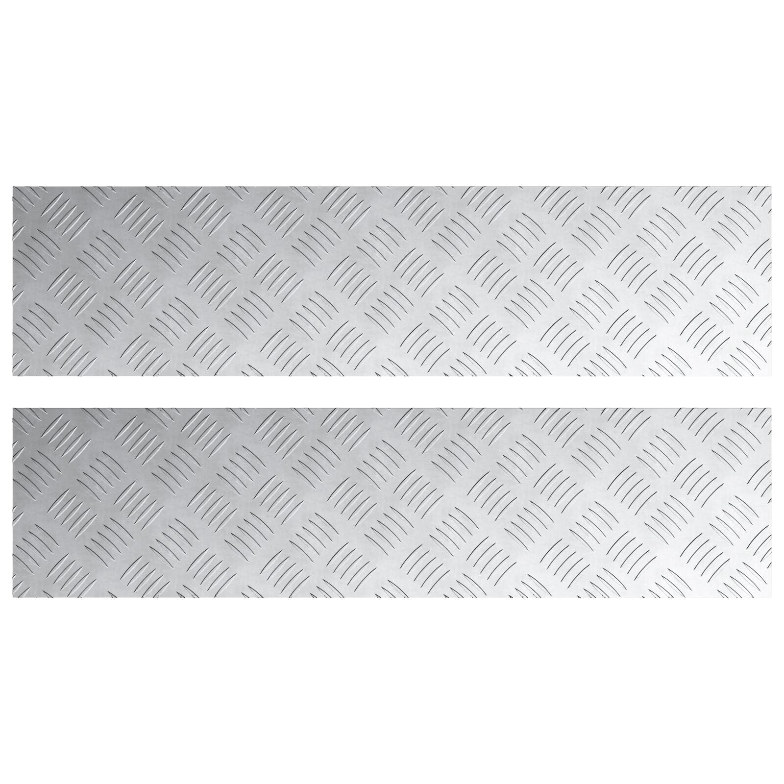 Aluminium Checker Platen 2 Stuks Antislip 100X25 Cm 100 x 25 x 0.3 cm Rechthoekig