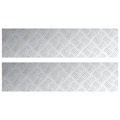 Aluminium Checker Platen 2 Stuks Antislip 100X25 Cm 100 x 25 x 0.3 cm Rechthoekig