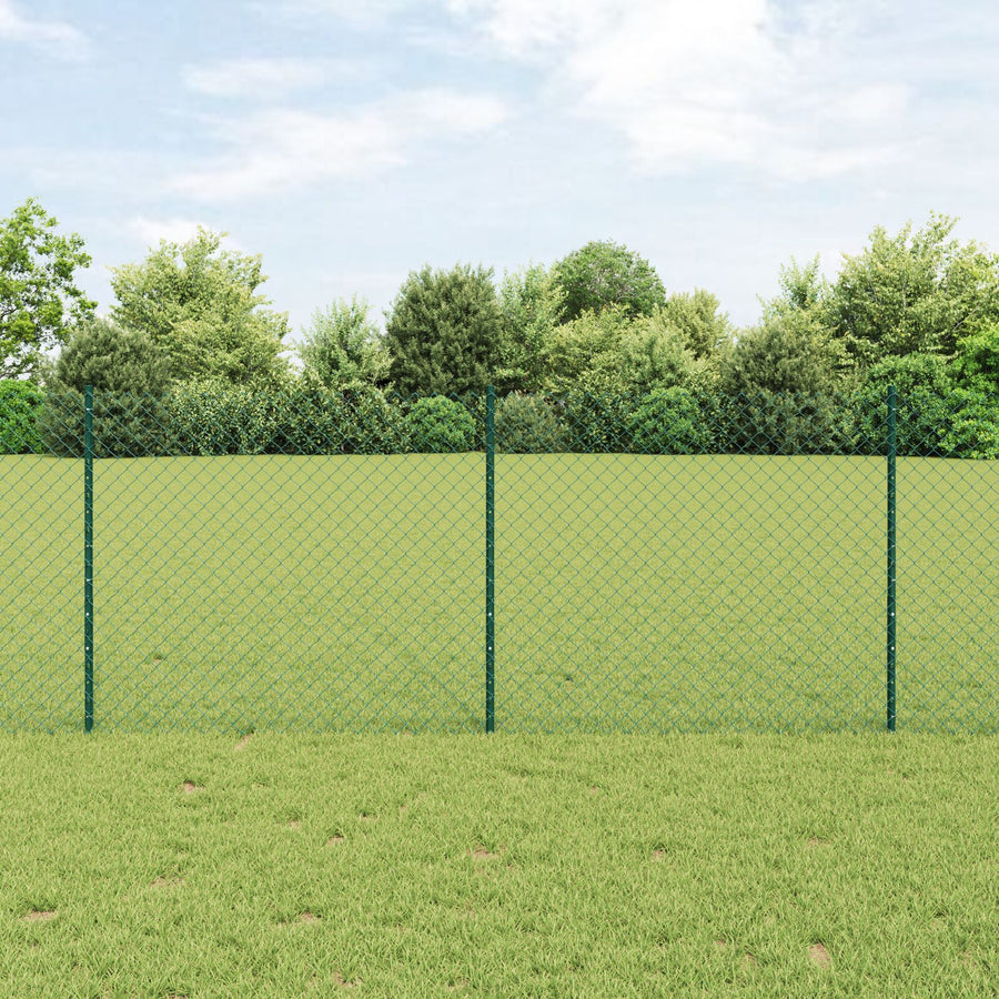 Ketenlinkhek Met 22 U-Palen Groen 1X25 M Staal