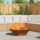 Fire Pit Brown 100 x 100 x 28 cm Corten Steel