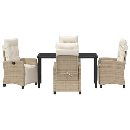 5-Delig Tuin Eetset Beige Poly Rattan