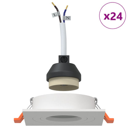 Ingebouwde Spotlights 24 Stuks Vierkant Gu10 Wit 91X91 Mm