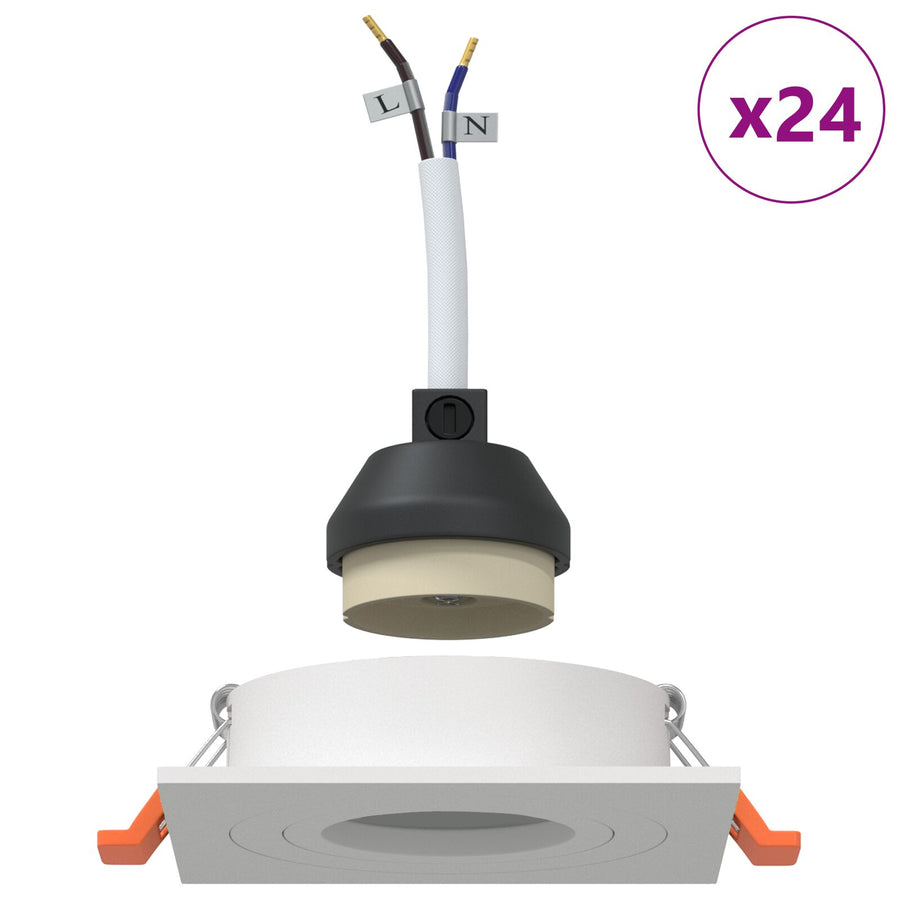 Ingebouwde Spotlights 24 Stuks Vierkant Gu10 Wit 91X91 Mm