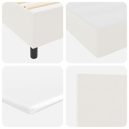 Boxspringbed Met Matras Crème 100X200 Cm Corduroy Stof