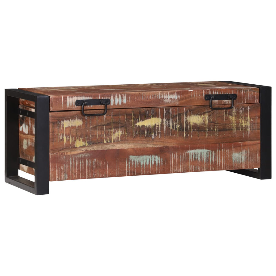 Opbergkisten 80X30X30Cm En Metaal 80 x 30 x 30 cm Massief gerecycled hout