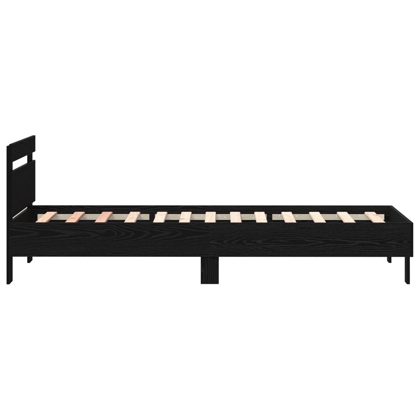Bedframe Met Led-Verlichting Gefabriceerd Hout Zwart Eiken 90 x 200 cm