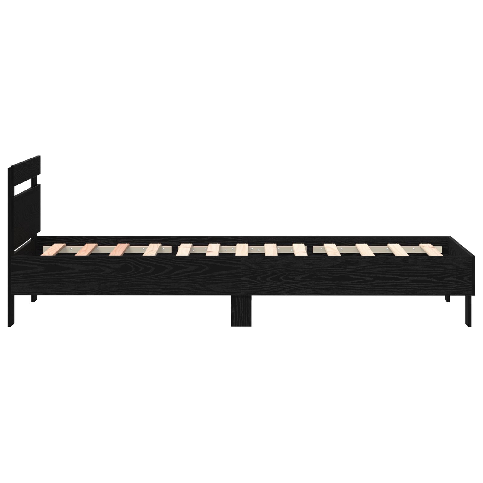 Bedframe Met Led-Verlichting Gefabriceerd Hout Zwart Eiken 90 x 200 cm