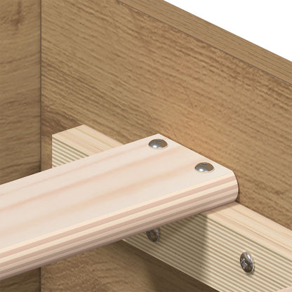 Bedframe Artisan Eiken 100X200 Cm Gemaakte Hout Ambachtelijk Eiken