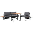 Garden dining set 3 pcs Anthracite Steel