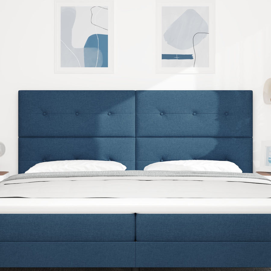 Hoofdbord Knop Ge Tuft Stof Blauw 200 cm Hoog hoofdbord