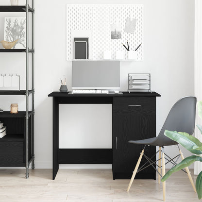 Bureau Zwart Eiken 100X50X76 Cm Enkel Hout