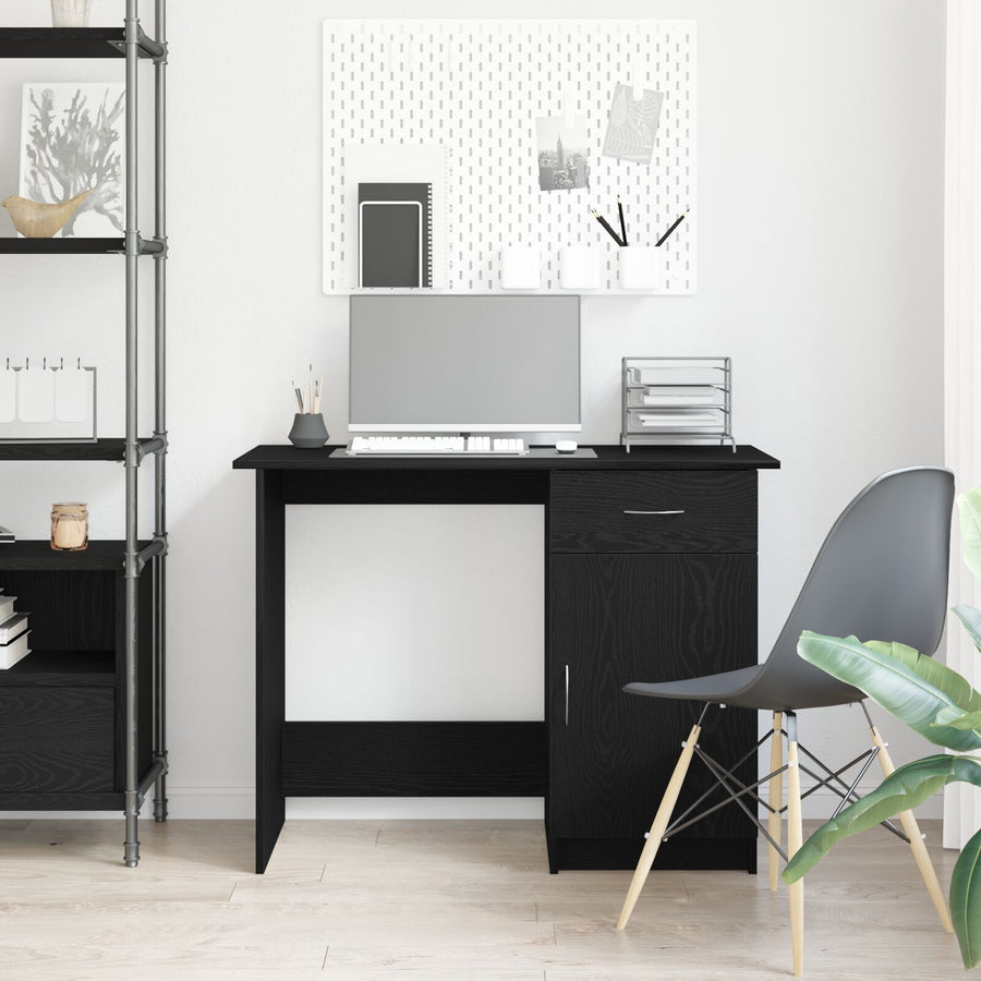 Bureau Zwart Eiken 100X50X76 Cm Enkel Hout