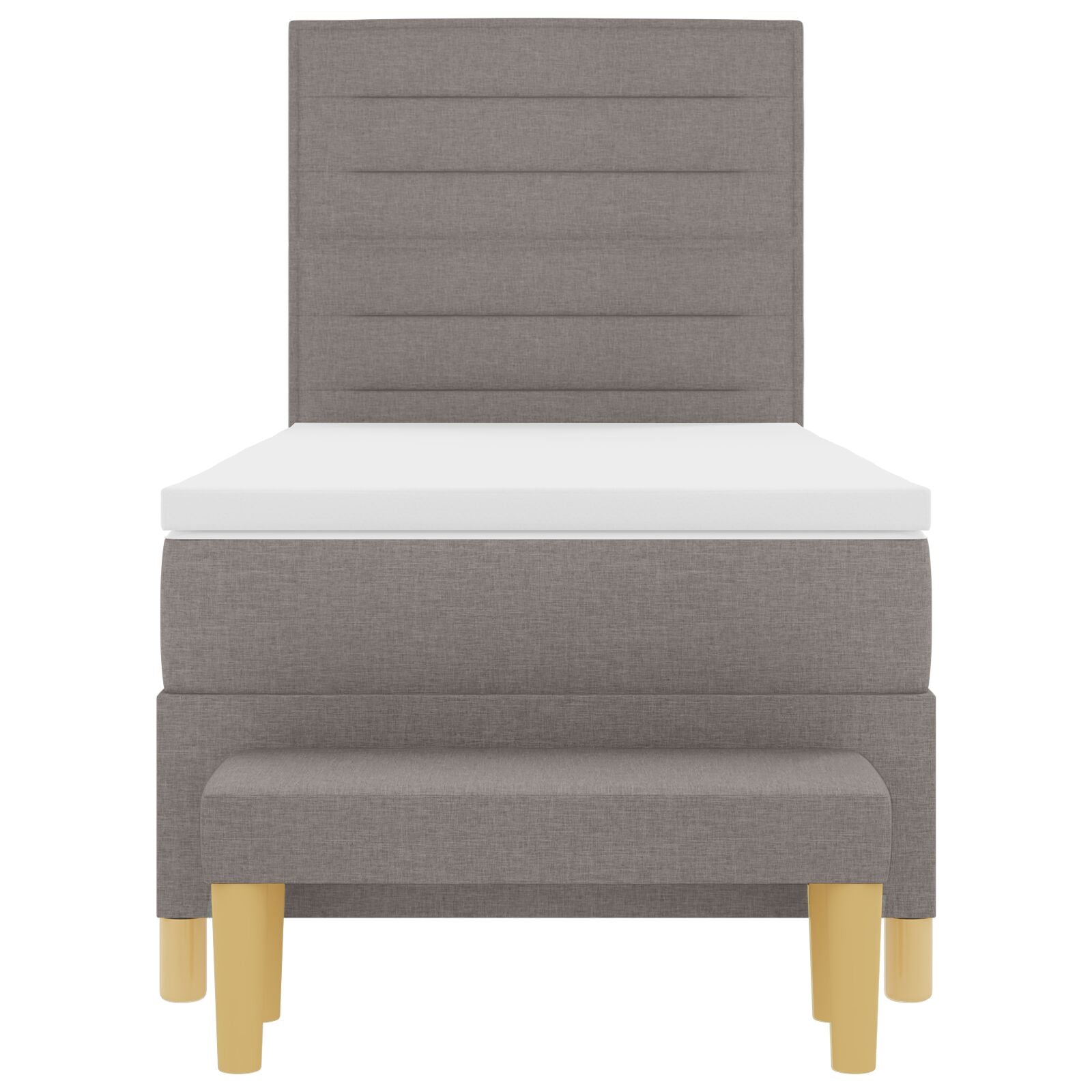 Boxspringbed Met Matras & Bank Stof Taupe 100 x 200 cm Lijnen ontwerp