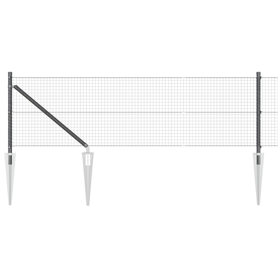 Gelast Draadhek Met 13 Spike Posten Grijs 0.4X50 M Staal Gegalvaniseerd Staal