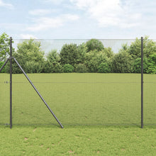 Gelaste Draad Omheining Met 7 Palen Grijs 1.6X10 M Staal Gegalvaniseerd Staal