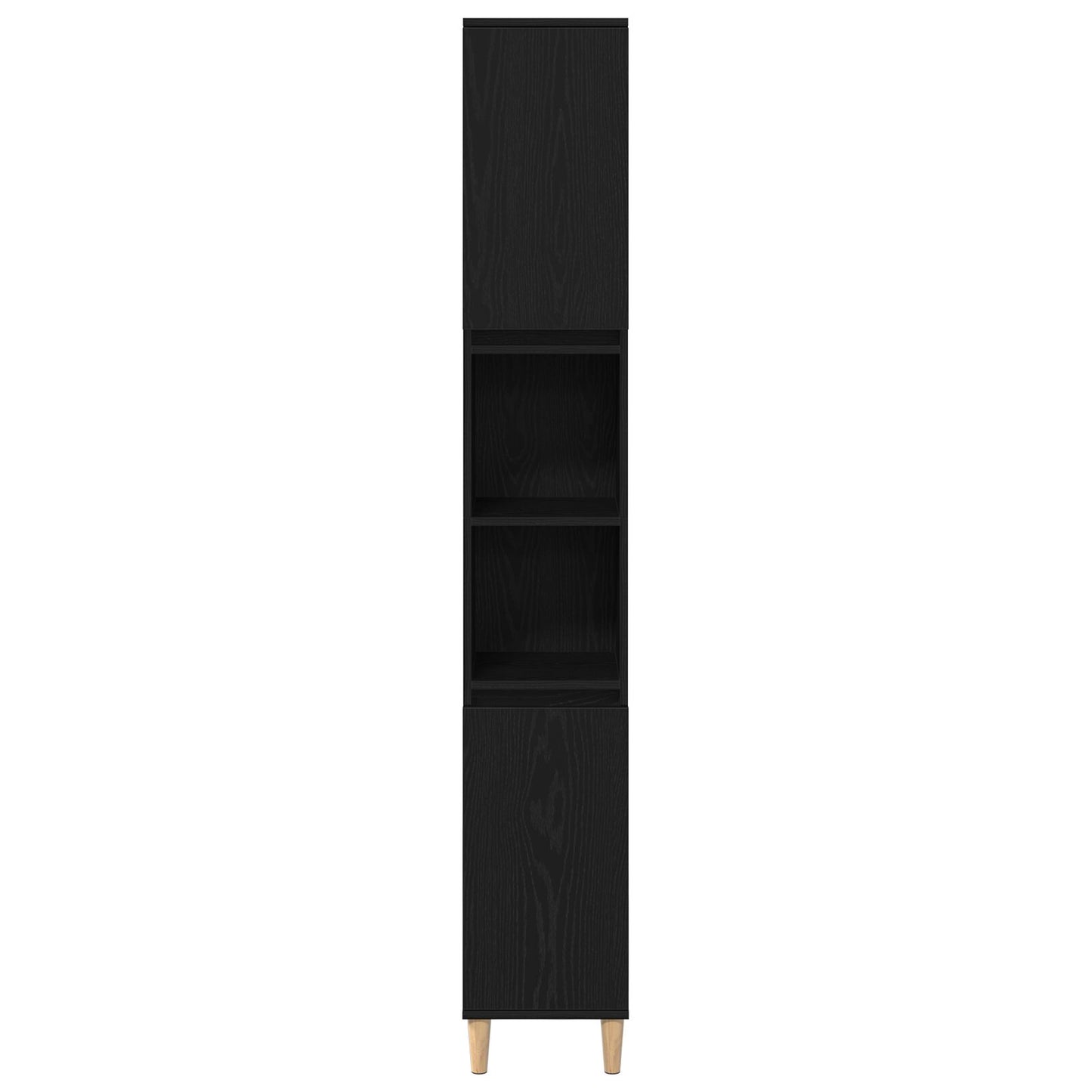 Badkamerkast Zwart Eiken 30X30X190 Cm Houtmateriaal