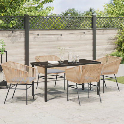 Set Van 3 Bruin En Lichtgrijs Pe Rattan Zitmaat: 49 X 47,5 Cm