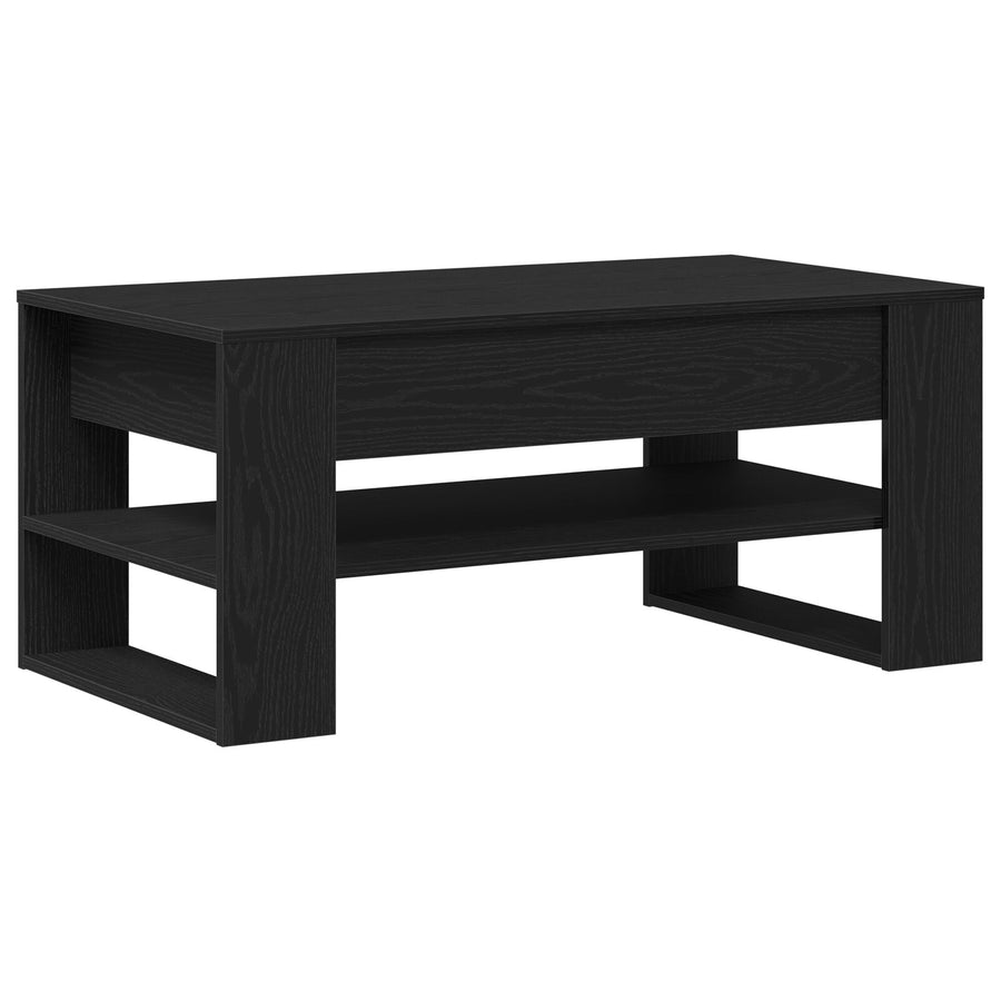 Salontafel Zwart Eiken 102X55X45 Cm Bewerkt Hout