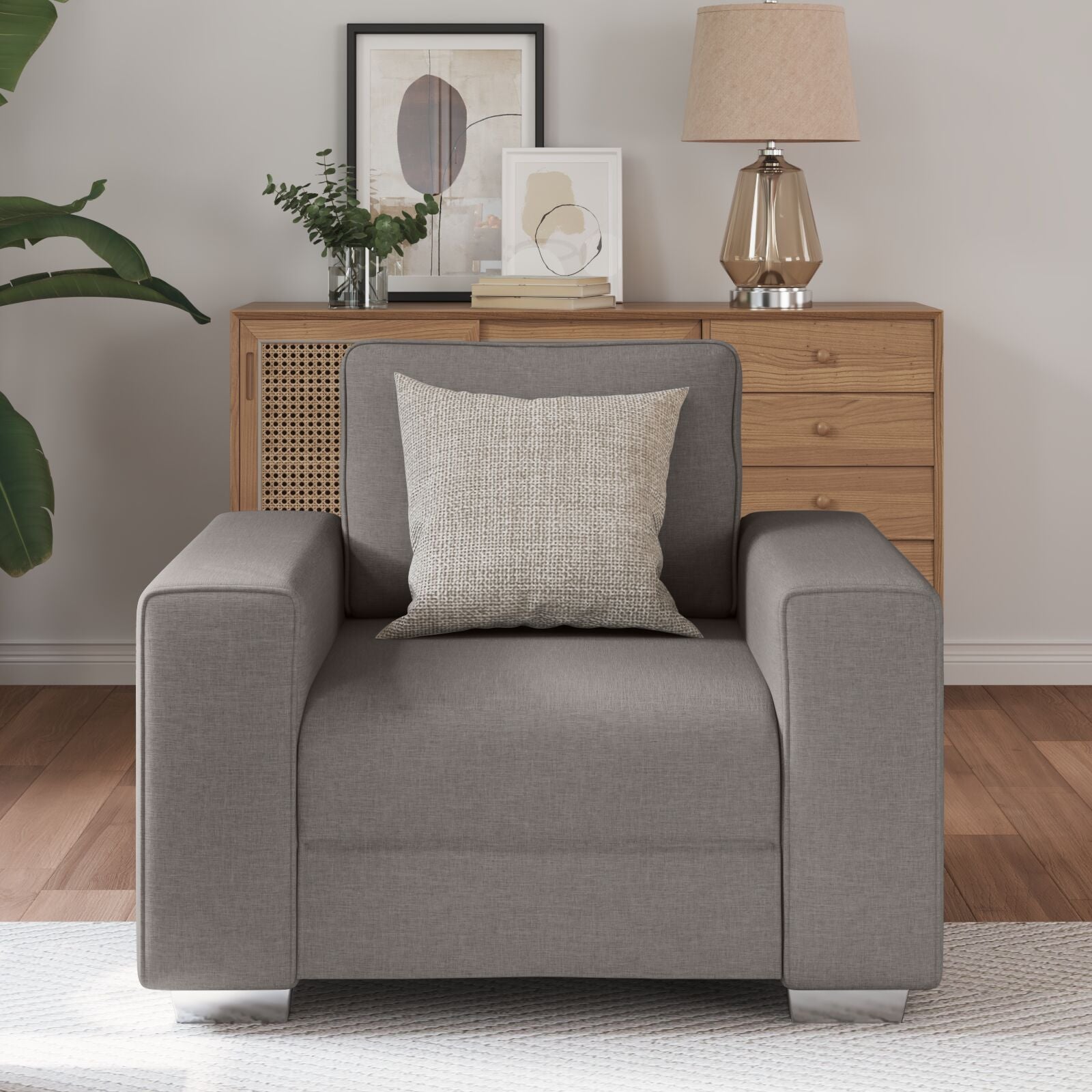 Fauteuil In - Stof Taupe 59 cm