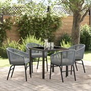 Garden dining set 5 pcs Anthracite Powder-coated steel