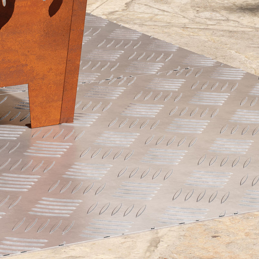 Aluminium Antislip Plaat 2 Stuks 90X50 Cm 90 x 50 x 0.2 cm Rechthoekig