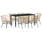 Eettafelset tuin 7 delig poly rattan bruin