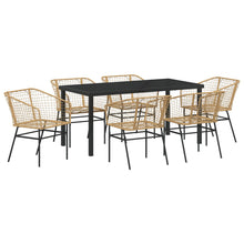 7-Delig Tuin Eetset Bruin Poly Rattan